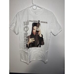 Prince Official Welcome 2 America Album Graphic T Shirt White Size Medium